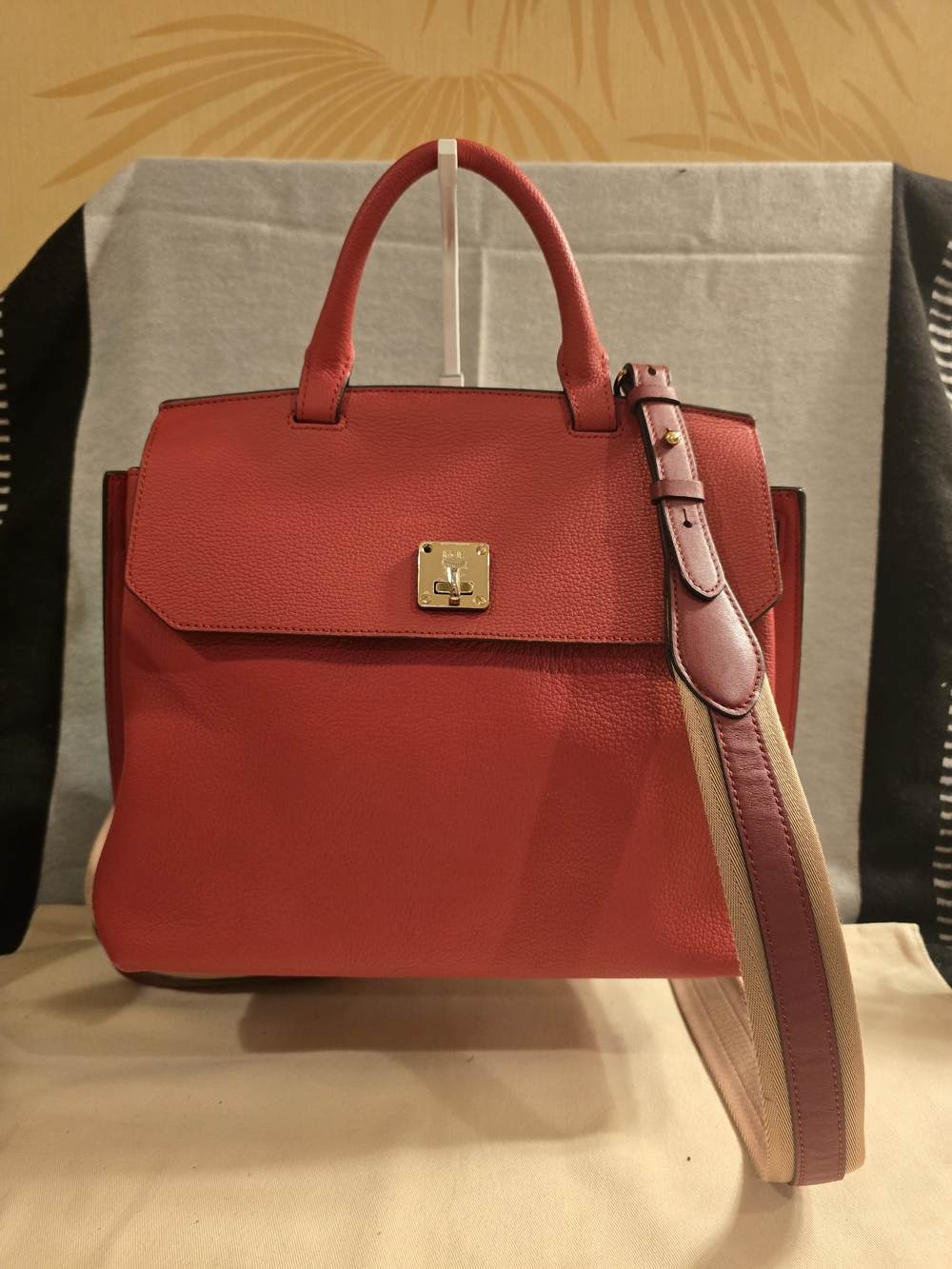 MCM Top-Handle Bag Backpack In Red